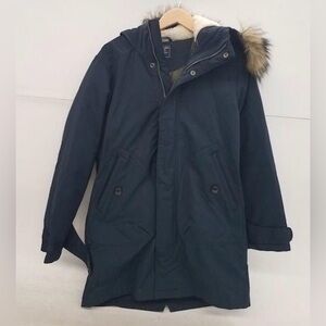 Vintage Abercrombie & Fitch Heavy Coat Fur Hood Women’s Size XS